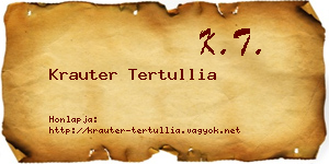 Krauter Tertullia névjegykártya